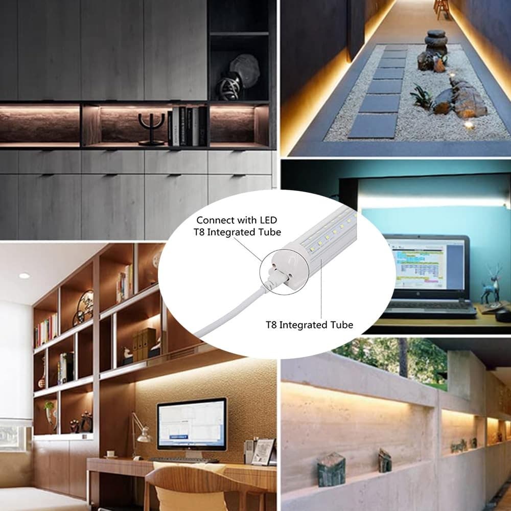 T5 T8 LED Tube Light Connector Cable 1FT Linkable Extension Cord 4-Pack - Thumbnail 4