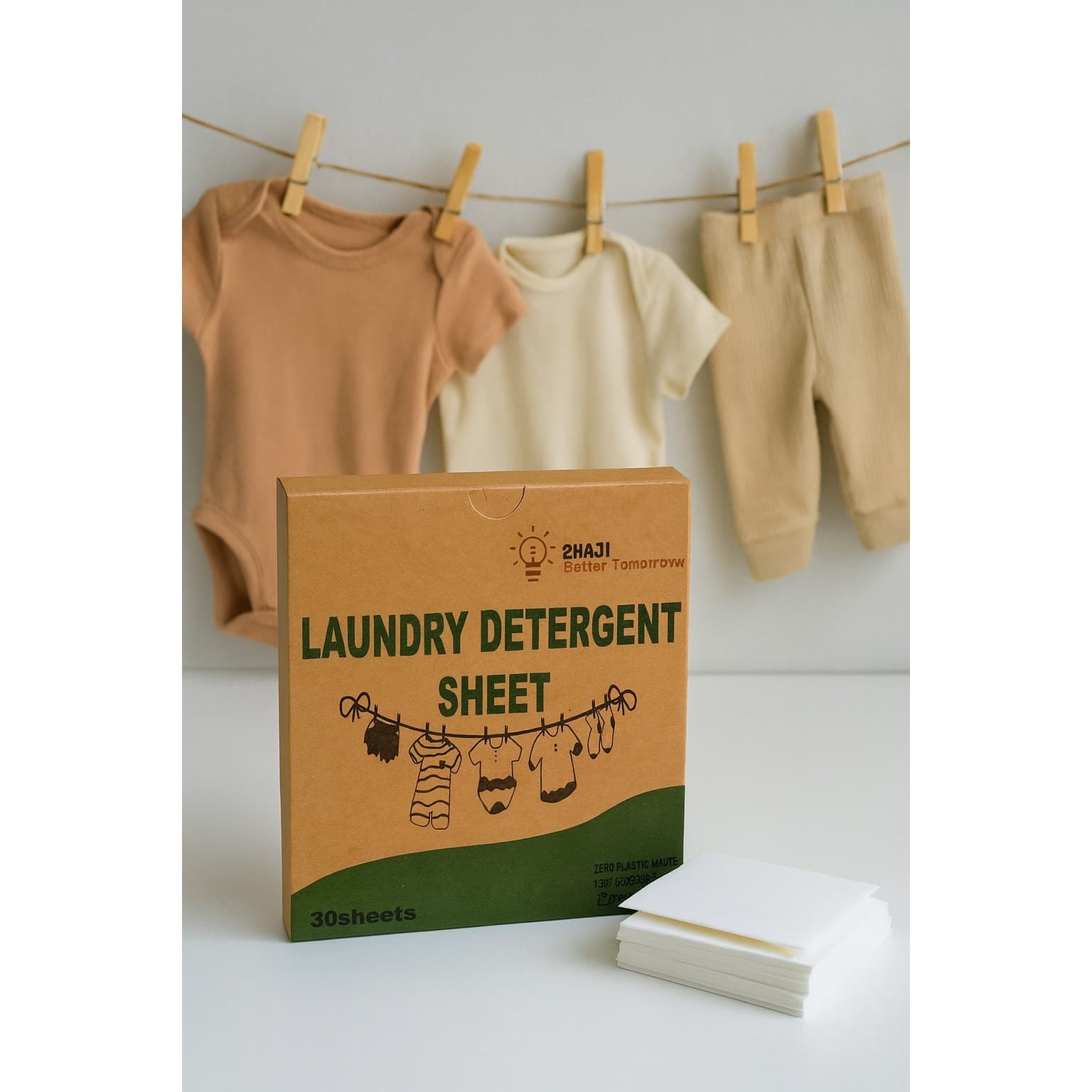 Laundry Detergent Sheets 30 Pack Eco Strips Fresh Scent Zero Plastic Waste - Thumbnail 2