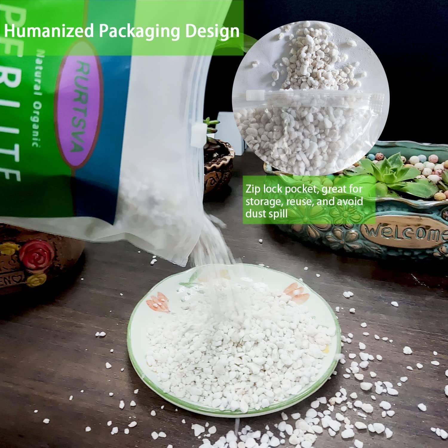 Organic Perlite 5QT Soil Mix for Plants Succulents Drainage Aeration - Thumbnail 6