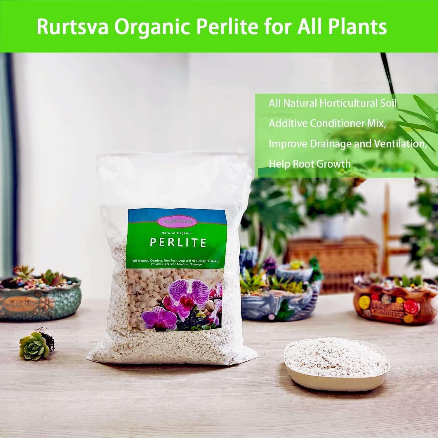 Organic Perlite 5QT Soil Mix for Plants Succulents Drainage Aeration - Thumbnail 3