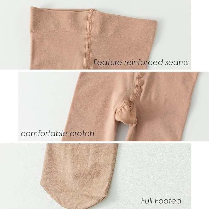 Girls Ballet Tights Footed Dance Tights Nude 2 Pack Size 8-11 Years - Thumbnail 6