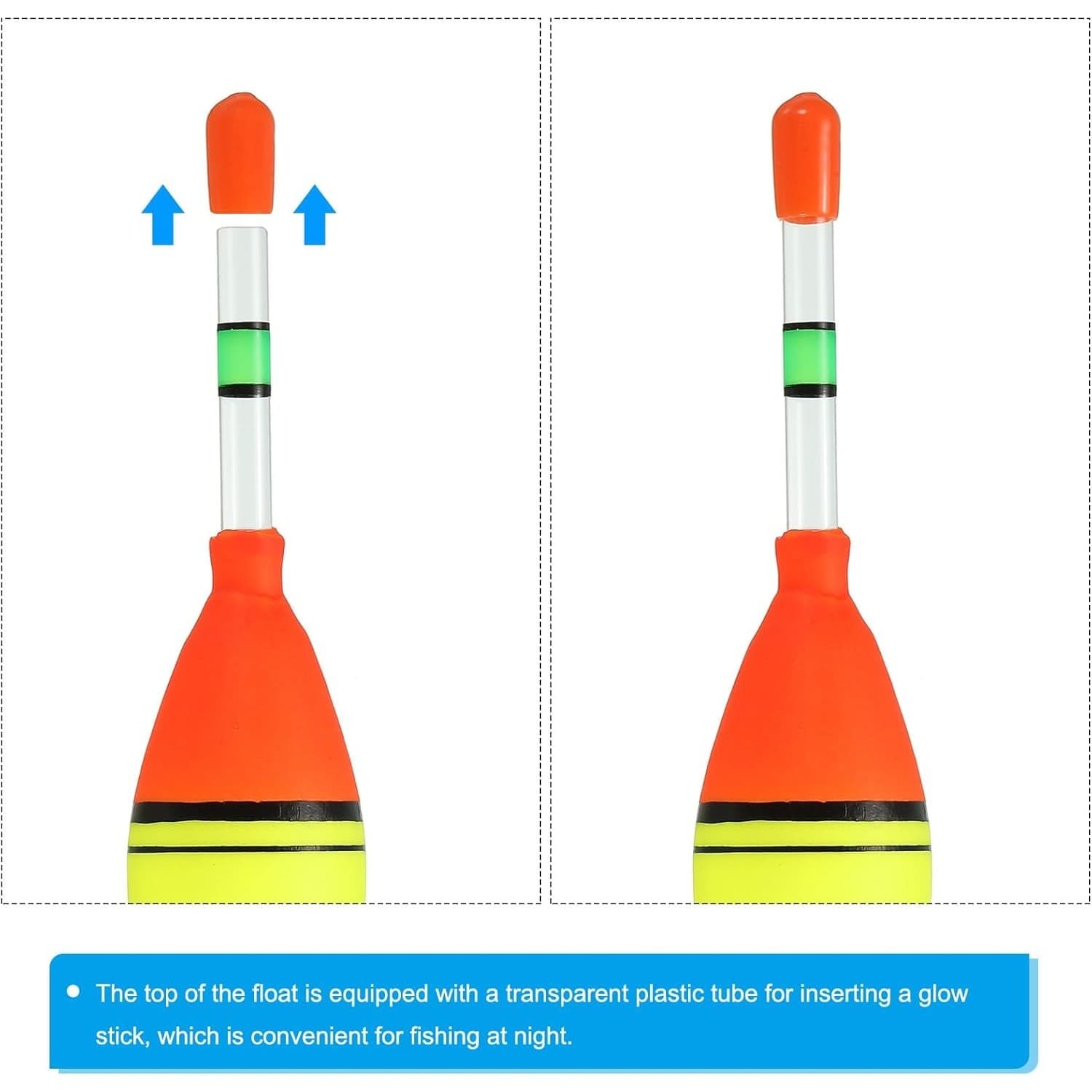 3 Pcs Fishing Slip Bobbers 20g Float, Night Fishing Glow Stick Tube, EVA Floats - Thumbnail 4