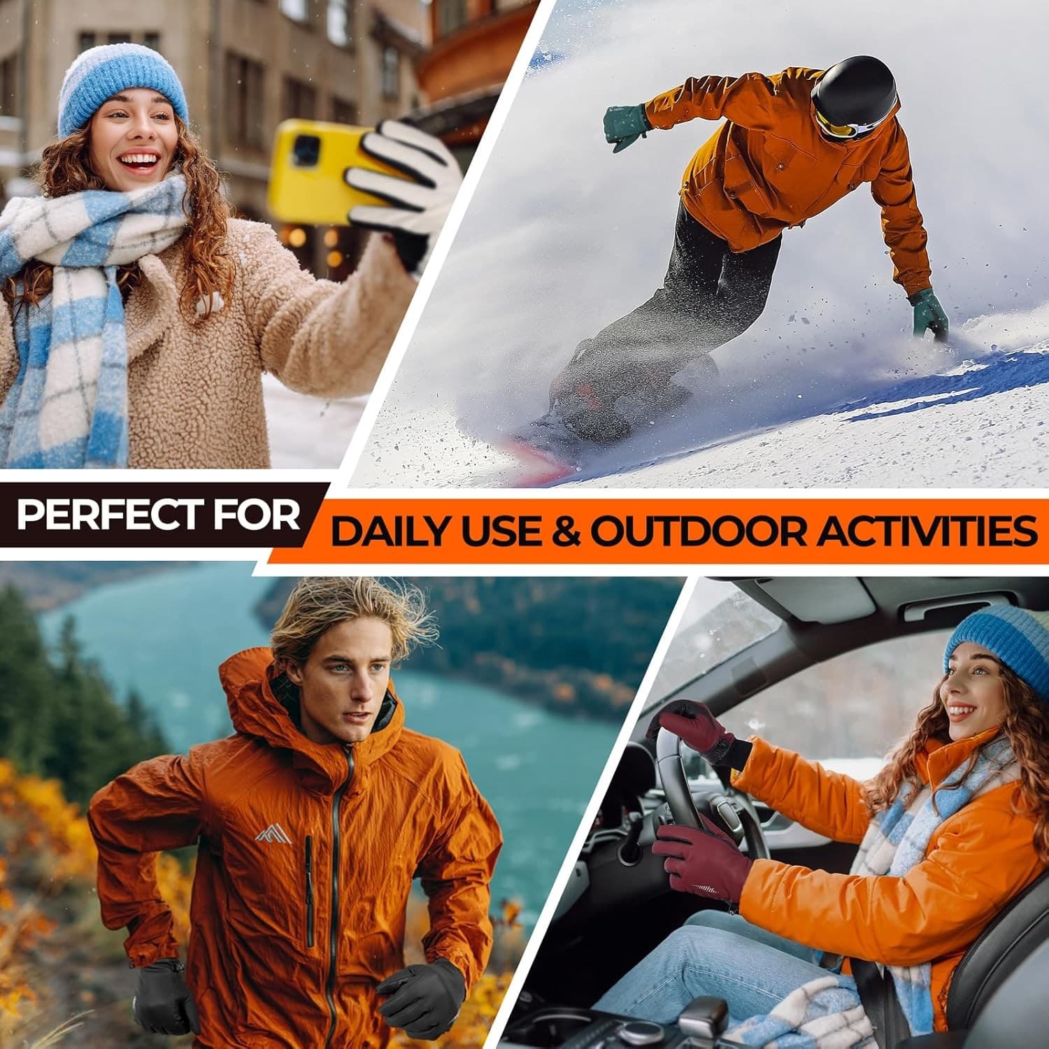 RIVMOUNT Winter Gloves 3M Thinsulate Waterproof Touchscreen Ski Cold Weather S - Thumbnail 5