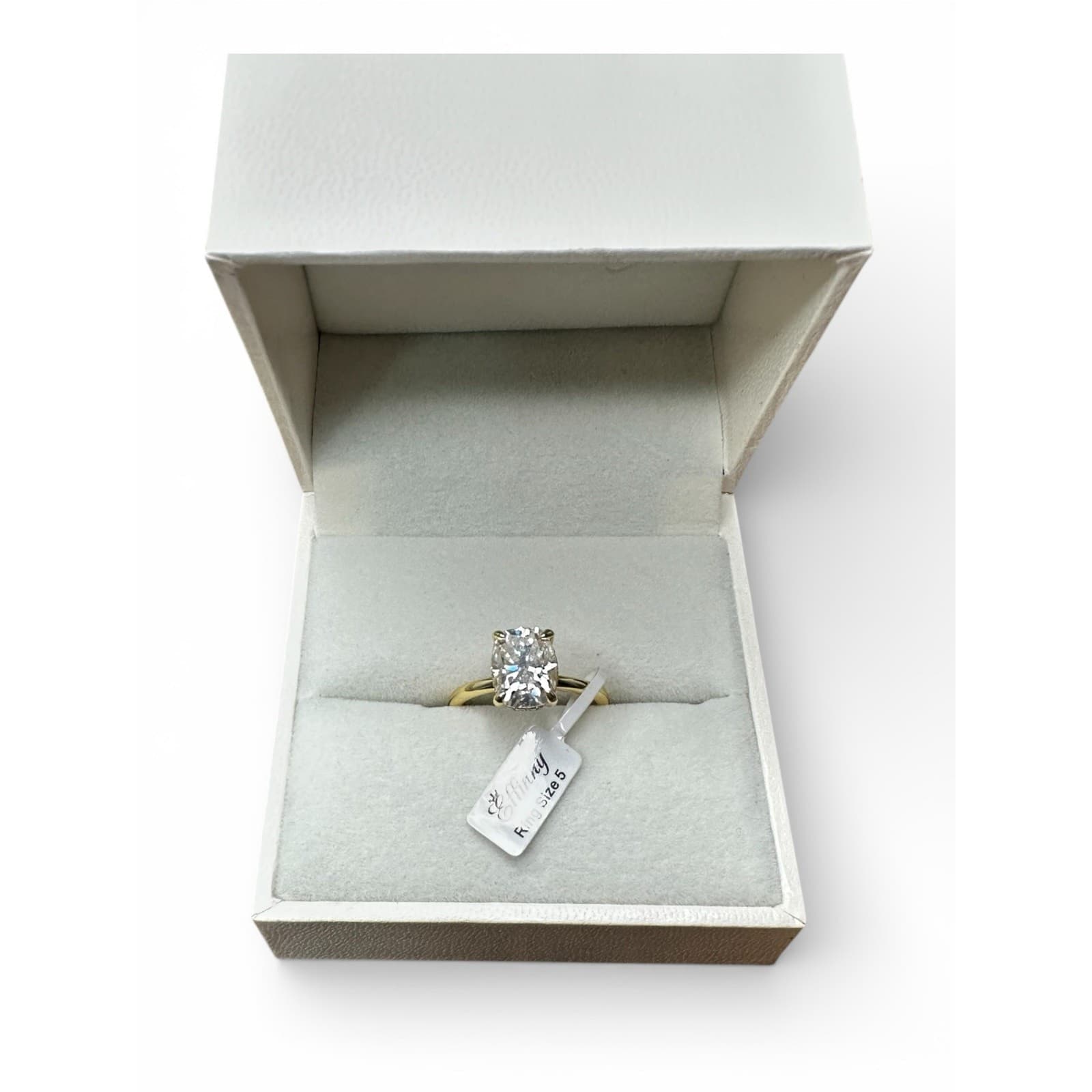 Moissanite Engagement Ring 2.5CT Cushion Crushed D Color VVS1 925 Silver Gold - Thumbnail 6