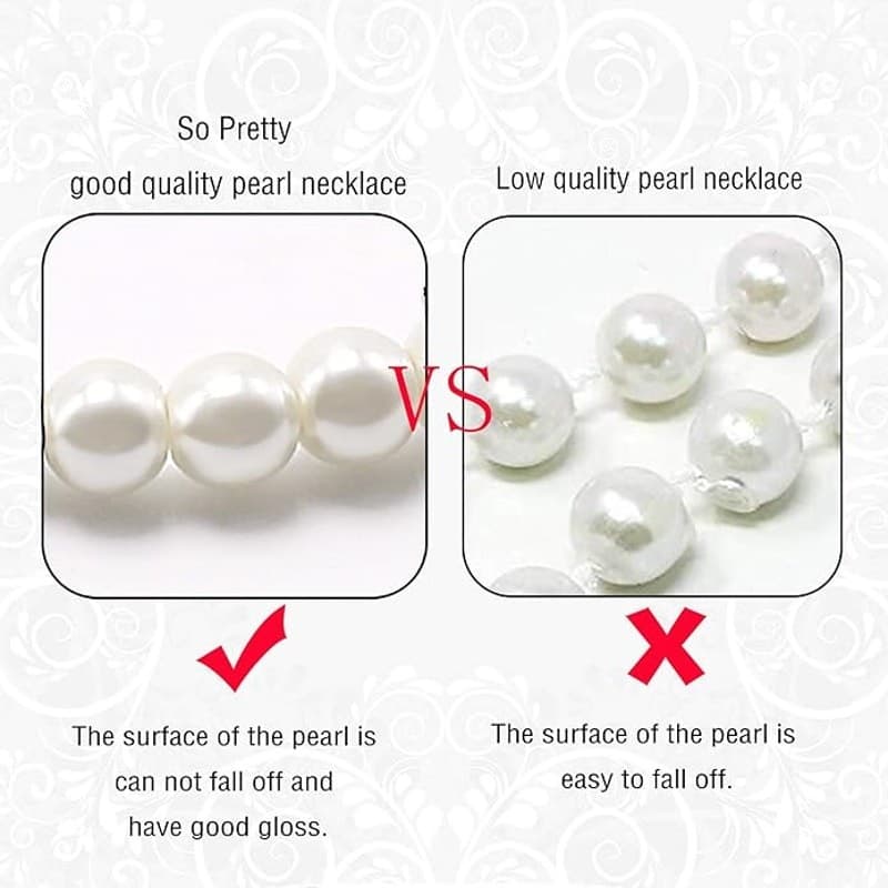 Long Faux Pearl Necklace 69" Layered White 8mm Beaded Strand Women Jewelry - Thumbnail 3