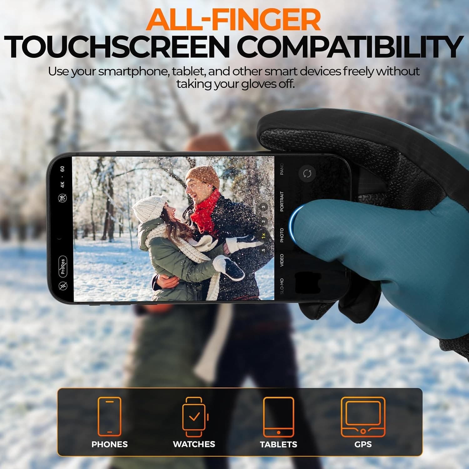 RIVMOUNT Winter Gloves 3M Thinsulate Waterproof Touchscreen Ski Cold Weather S - Thumbnail 4