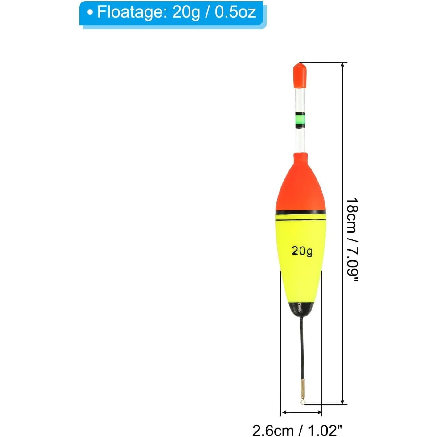 3 Pcs Fishing Slip Bobbers 20g Float, Night Fishing Glow Stick Tube, EVA Floats - Thumbnail 3