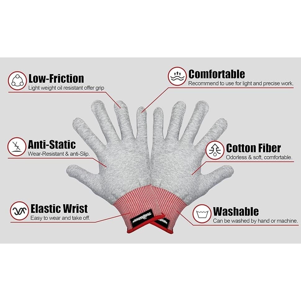 TeckWrap Vinyl Wrap Anti-Static Gloves Grey Car Decal Tint Application 2 Pairs - Thumbnail 11