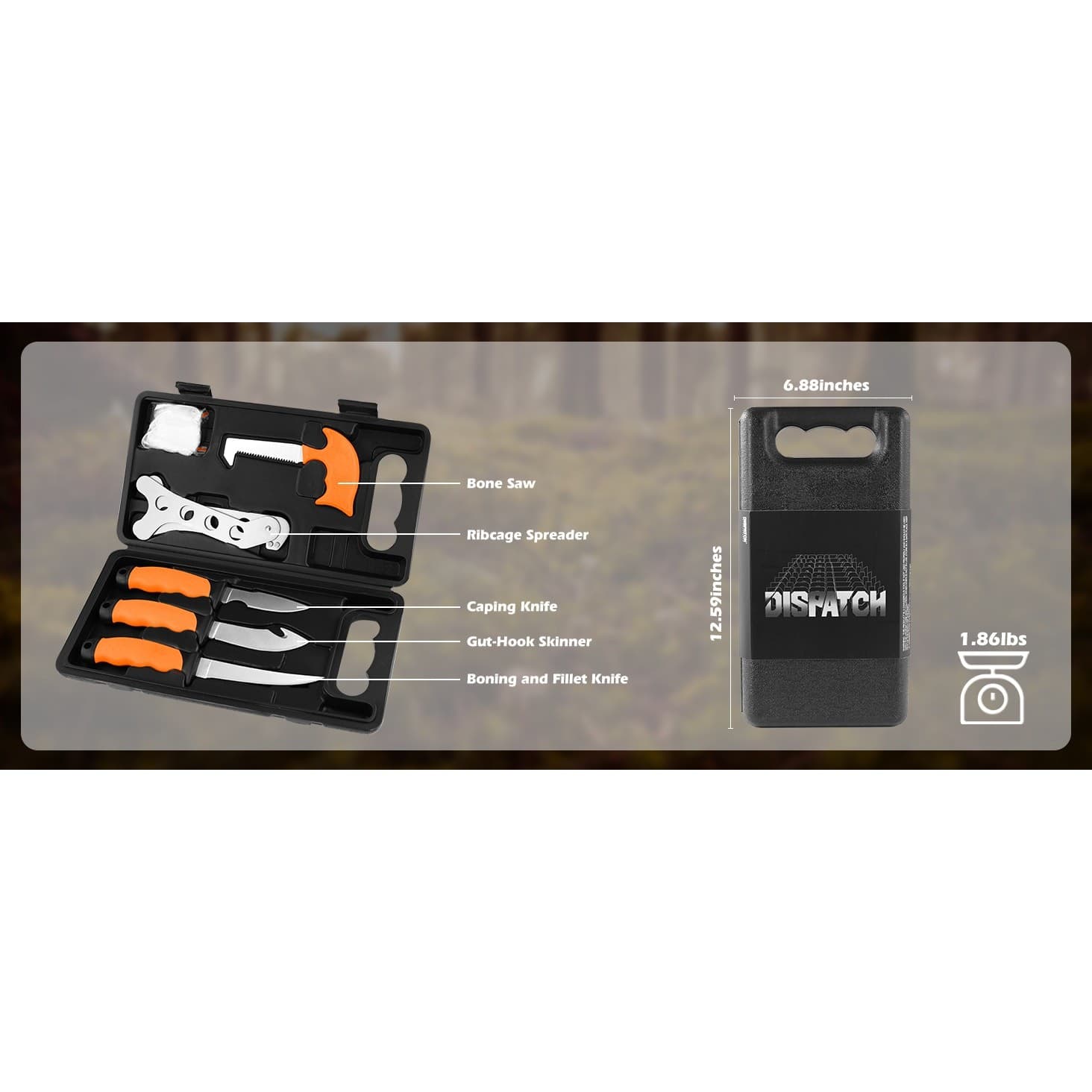 6-Piece Hunting Knife Set Game Processor Deer Elk Field Dressing Kit Hard Case - Thumbnail 11