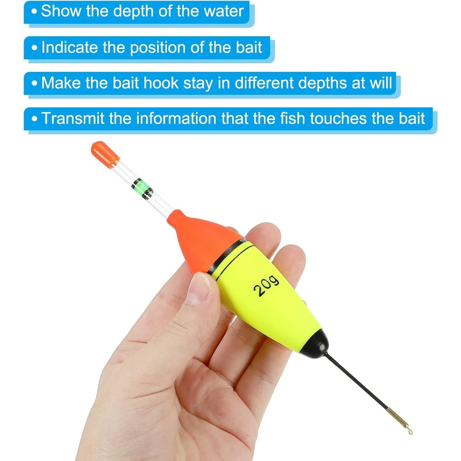 3 Pcs Fishing Slip Bobbers 20g Float, Night Fishing Glow Stick Tube, EVA Floats - Thumbnail 5