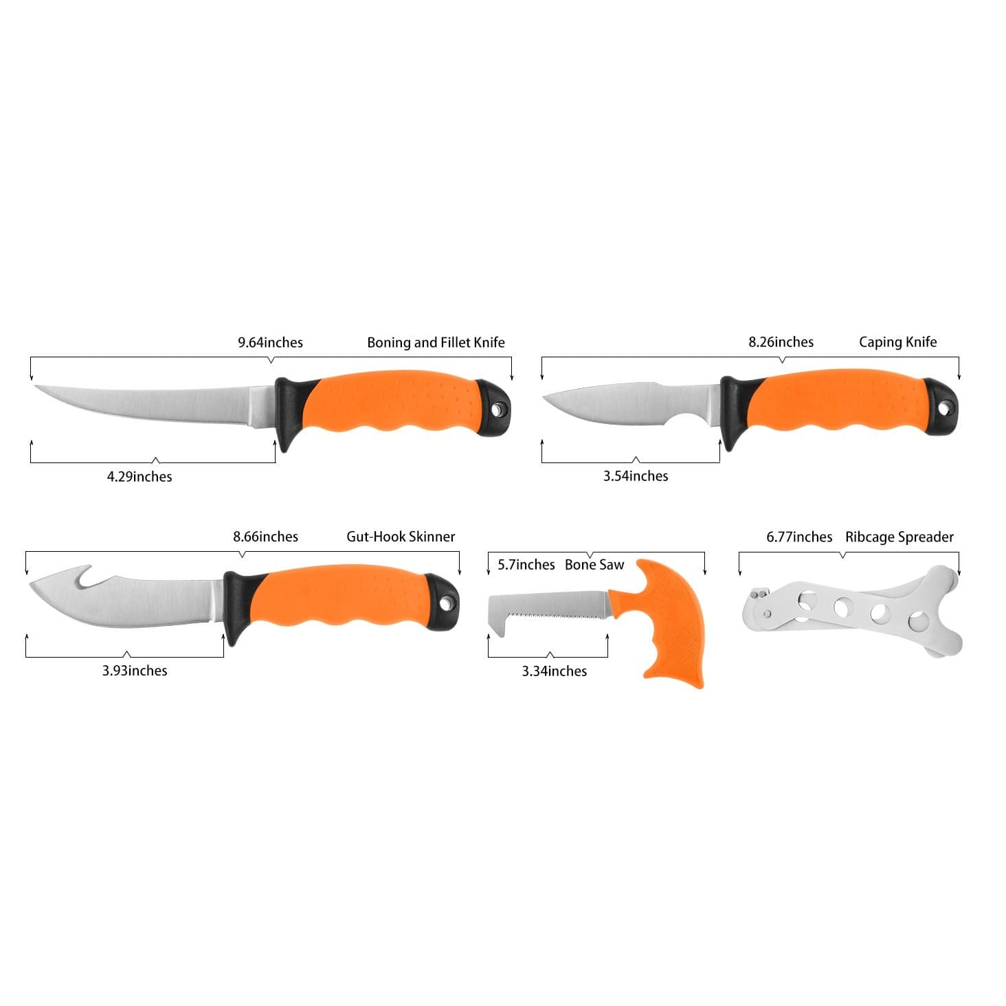 6-Piece Hunting Knife Set Game Processor Deer Elk Field Dressing Kit Hard Case - Thumbnail 5