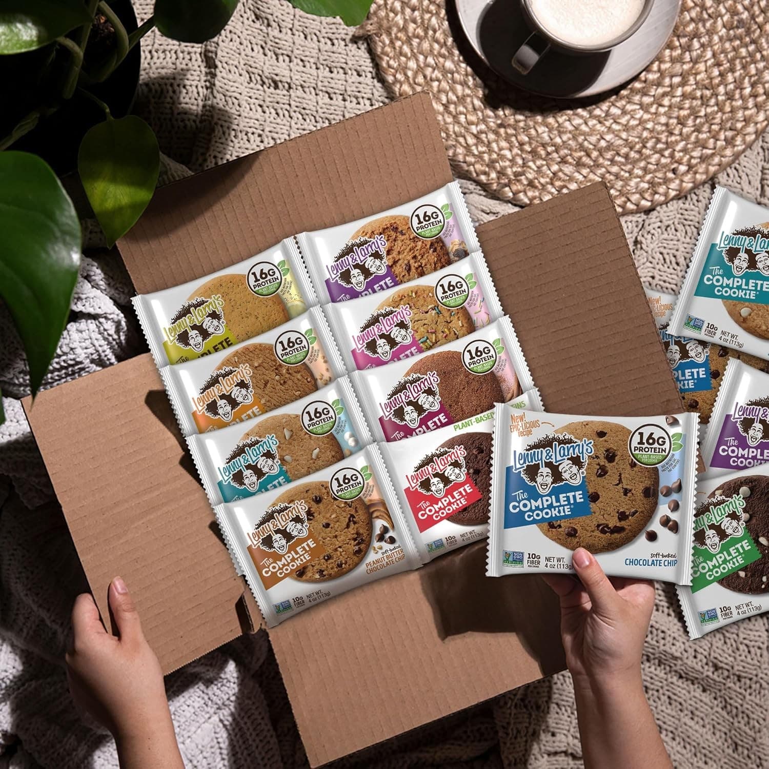 Lenny & Larry’s Complete Cookie Variety Pack 16ct Vegan 16g Protein Soft Baked - Thumbnail 4
