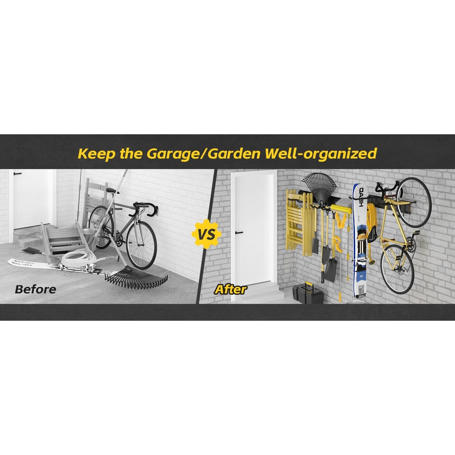 48" Alloy Steel with 3 Panels & 7 Hooks Heavy Duty 440lbs Adjustable Hooks - Thumbnail 10