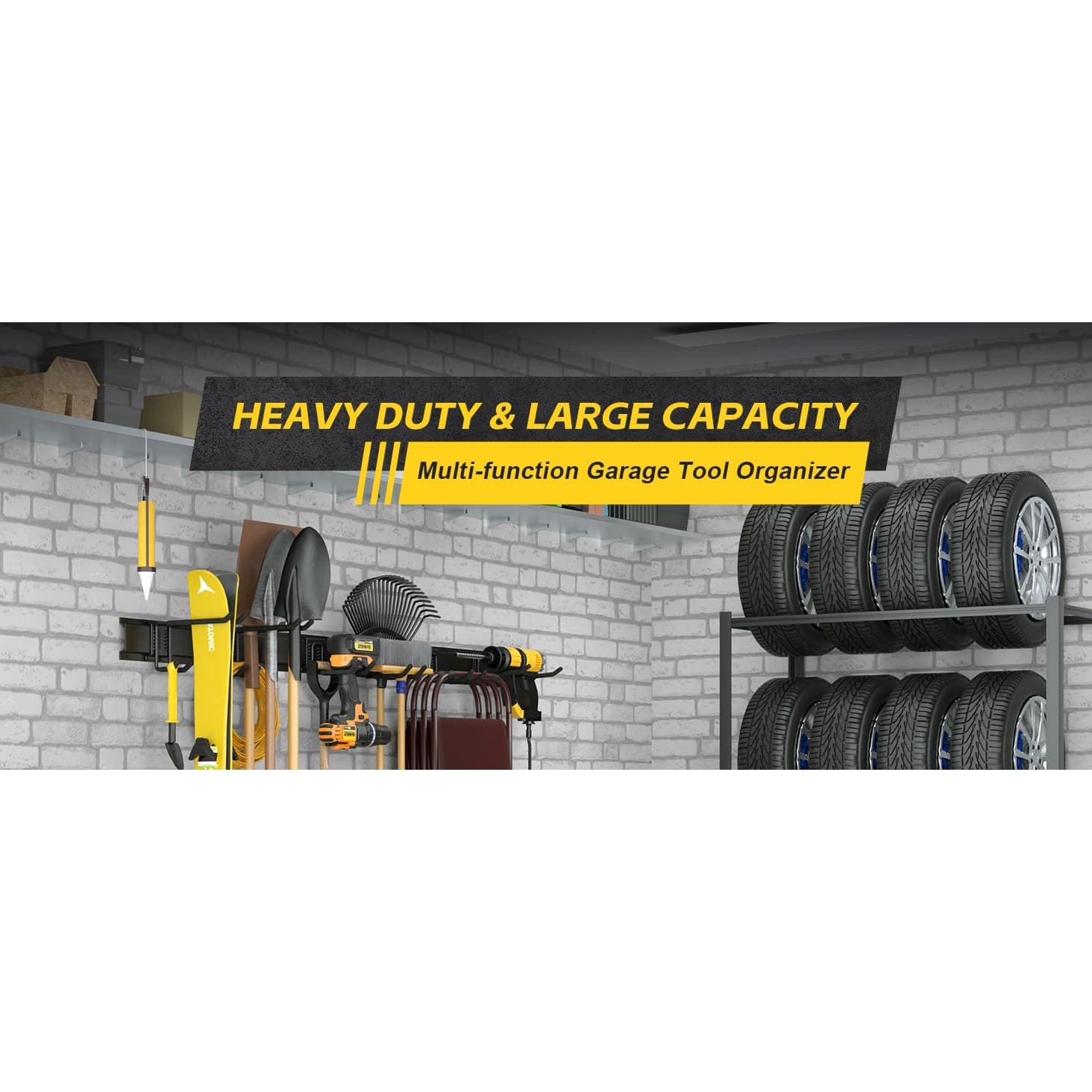 48" Alloy Steel with 3 Panels & 7 Hooks Heavy Duty 440lbs Adjustable Hooks - Thumbnail 7