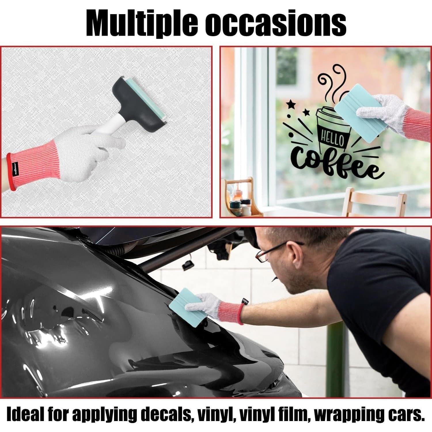 TeckWrap Vinyl Wrap Anti-Static Gloves Grey Car Decal Tint Application 2 Pairs - Thumbnail 3