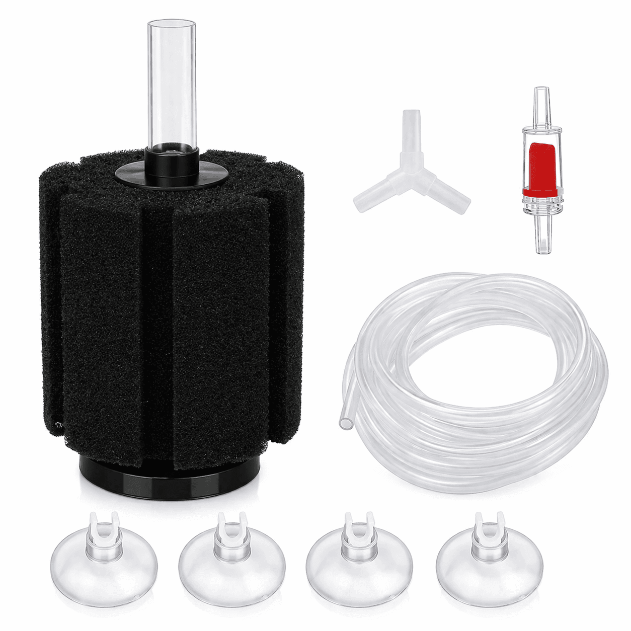XY-2811 Aquarium Sponge Filter Kit w/ Air Tube & Valve for 55 Gallon Tank - Thumbnail 2