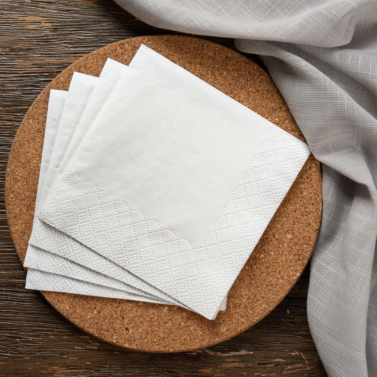 200 White Cocktail Napkins 3 Ply Premium Thick Disposable Party Bar Napkins - Thumbnail 7