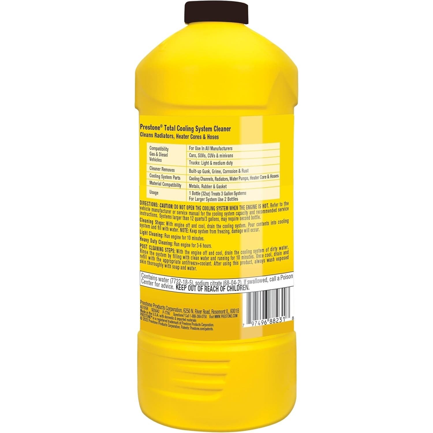 Prestone Total Cooling System Cleaner 32 fl oz Heavy Duty Radiator Flush - Thumbnail 2