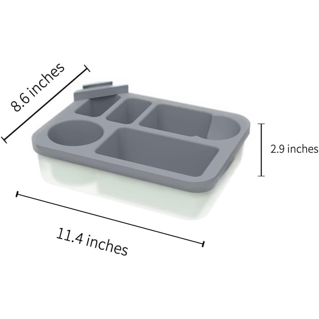 Silicone Sofa Snack Tray w Cup & Phone Holder Multi-Compartment Couch Table - Thumbnail 3