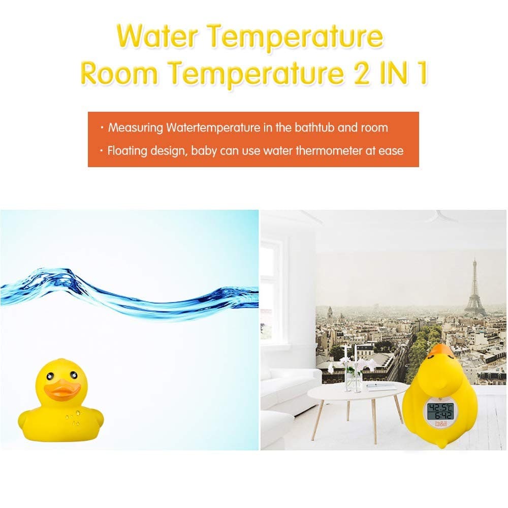Baby Bath Thermometer & Time Duck Floating Digital Water Temperature Safety Toy - Thumbnail 3
