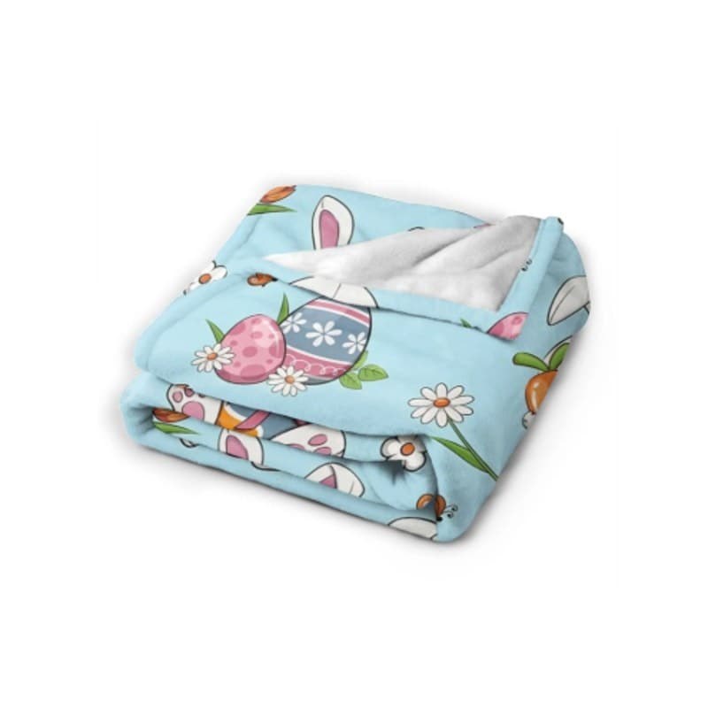Easter Bunny Throw Blanket 80x60 Soft Flannel Cozy Lightweight Warm Spring Decor - Thumbnail 7
