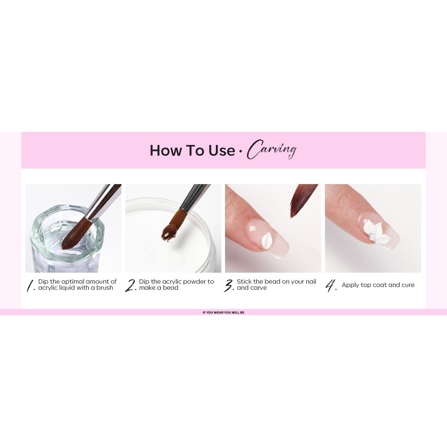 Modelones Acrylic Powder Set 3 Colors Pink Nude White for Nails Extension & Art - Thumbnail 13