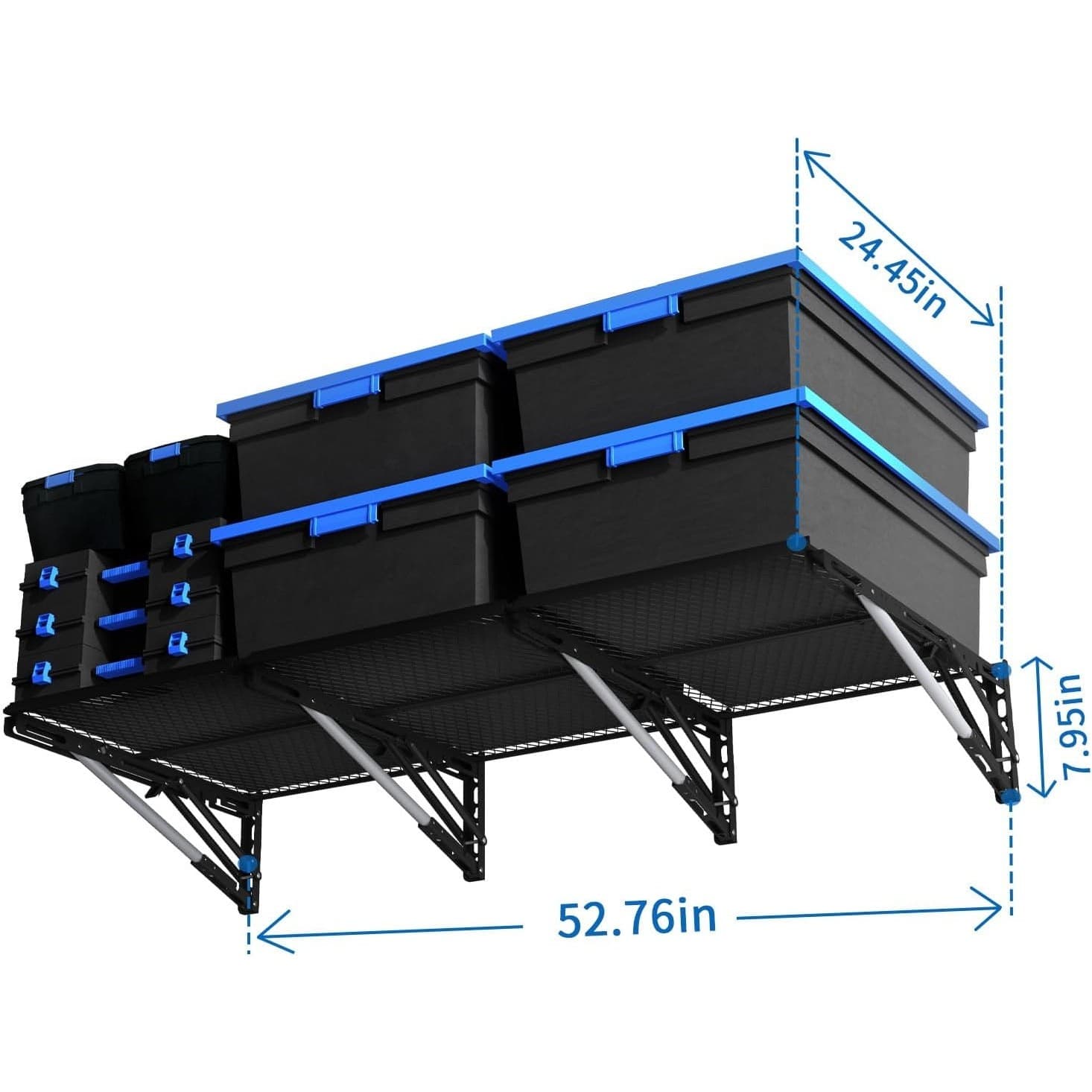 Heavy Duty Garage Wall Storage Shelf Rack 500lb Foldable Metal Mounted New - Thumbnail 2
