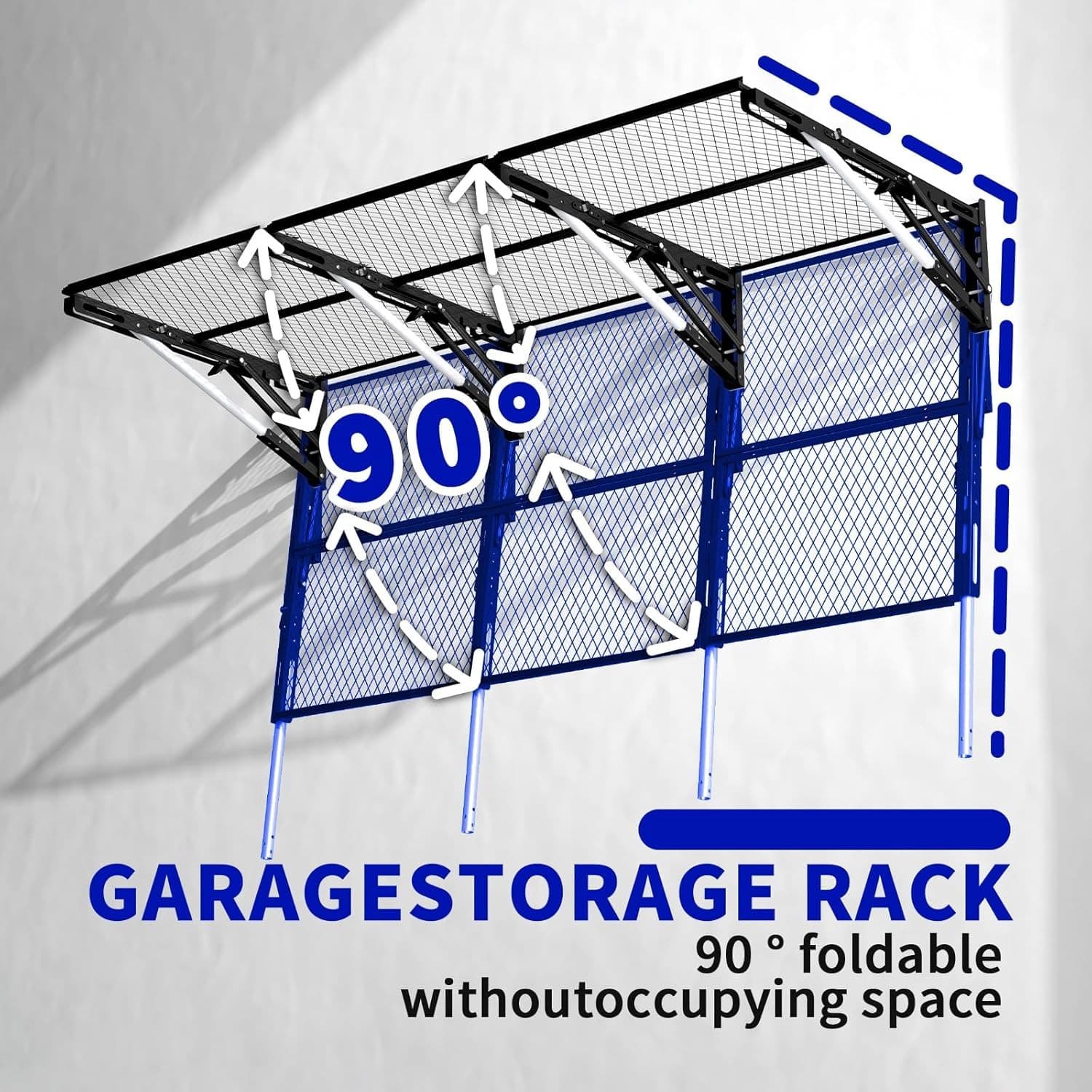 Heavy Duty Garage Wall Storage Shelf Rack 500lb Foldable Metal Mounted New - Thumbnail 7