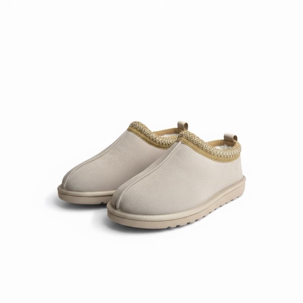 Women’s Size 9 Fuzzy Cozy Fleece Lined Slip-On Clog Slippers Beige Outdoor - Thumbnail 2