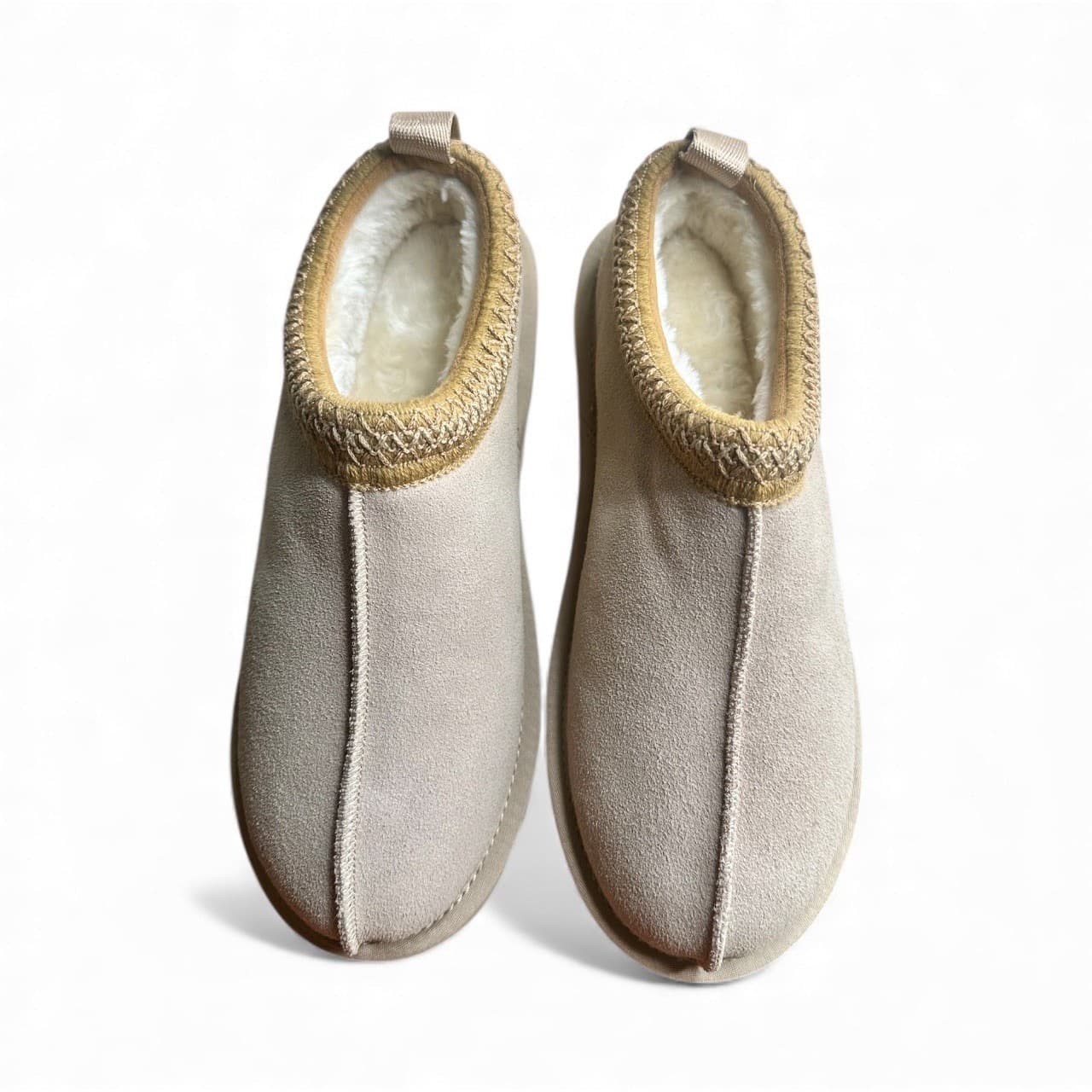 Women’s Size 9 Fuzzy Cozy Fleece Lined Slip-On Clog Slippers Beige Outdoor - Thumbnail 7
