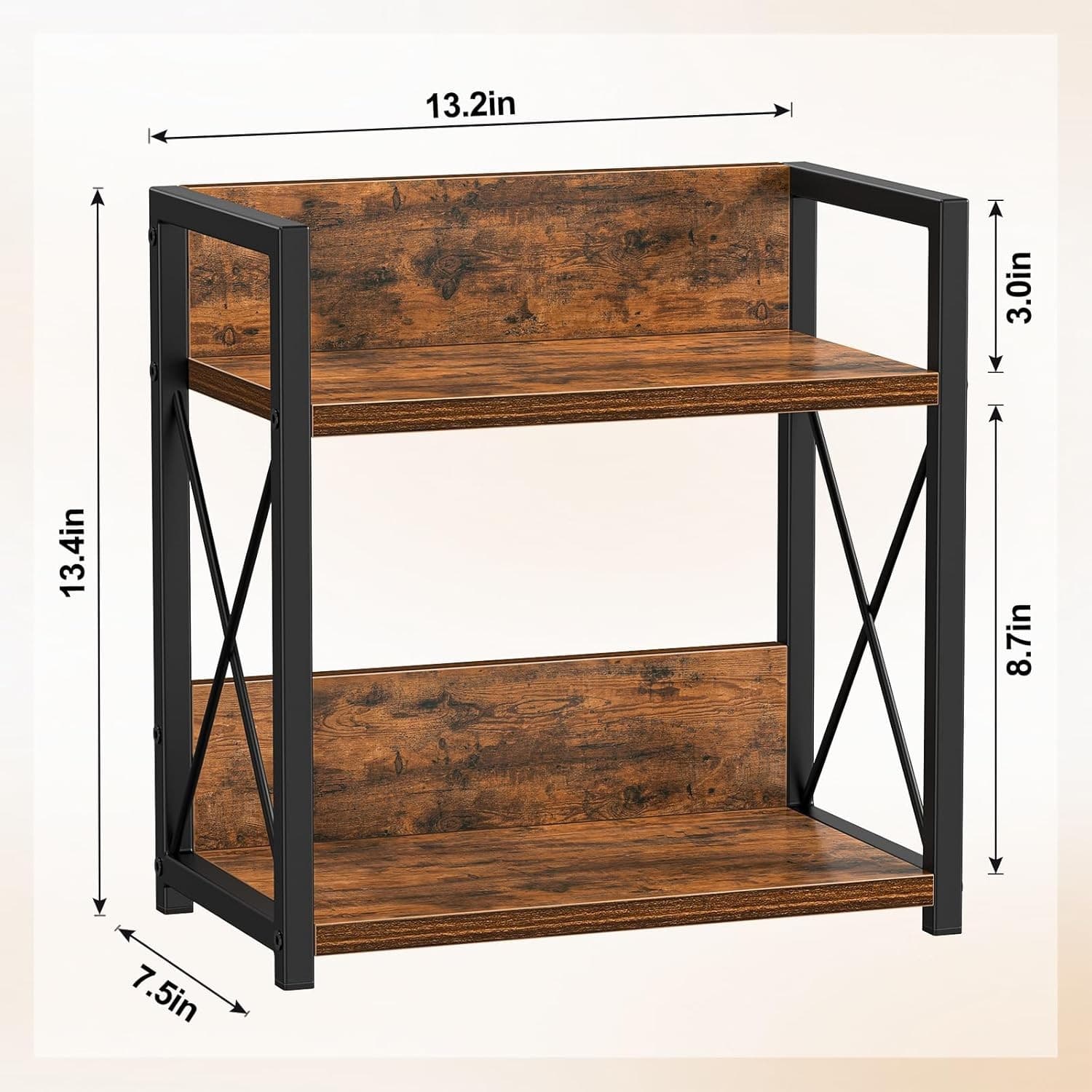 2 Tier Spice Rack Organizer Kitchen Counter Coffee Bar Storage Wood Shelf - Thumbnail 6