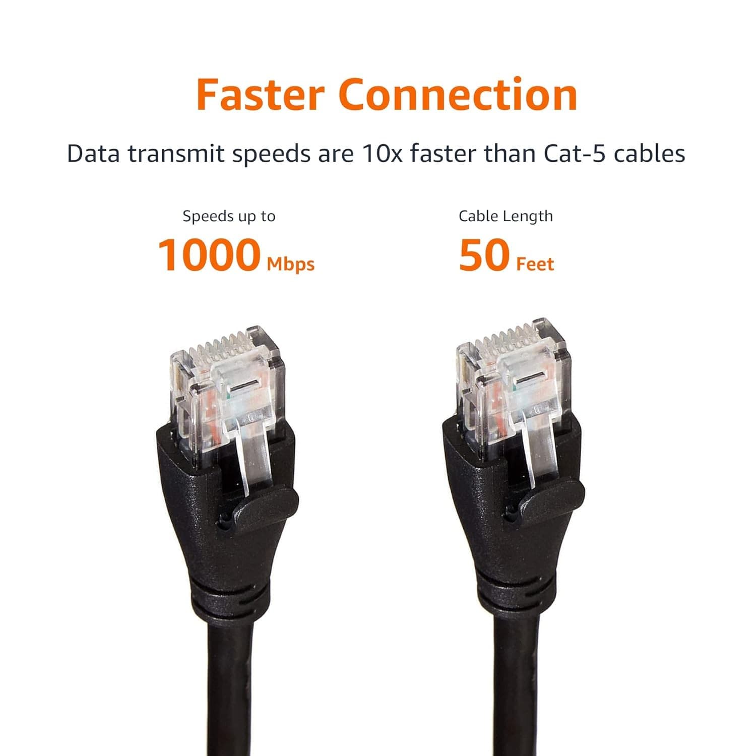 Amazon Basics RJ45 Cat-6 Ethernet Cable 50FT High Speed LAN Network Cord - Thumbnail 2