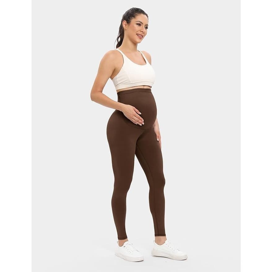 Maternity Leggings Over Belly Stretch Pregnancy Leggings 3 Pack Size S - Thumbnail 4