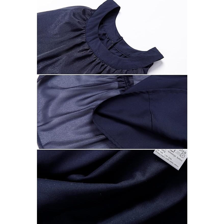 Girls Navy Ruffle Tiered Midi Dress Sleeveless Party Dress Size 12 Y - Thumbnail 4