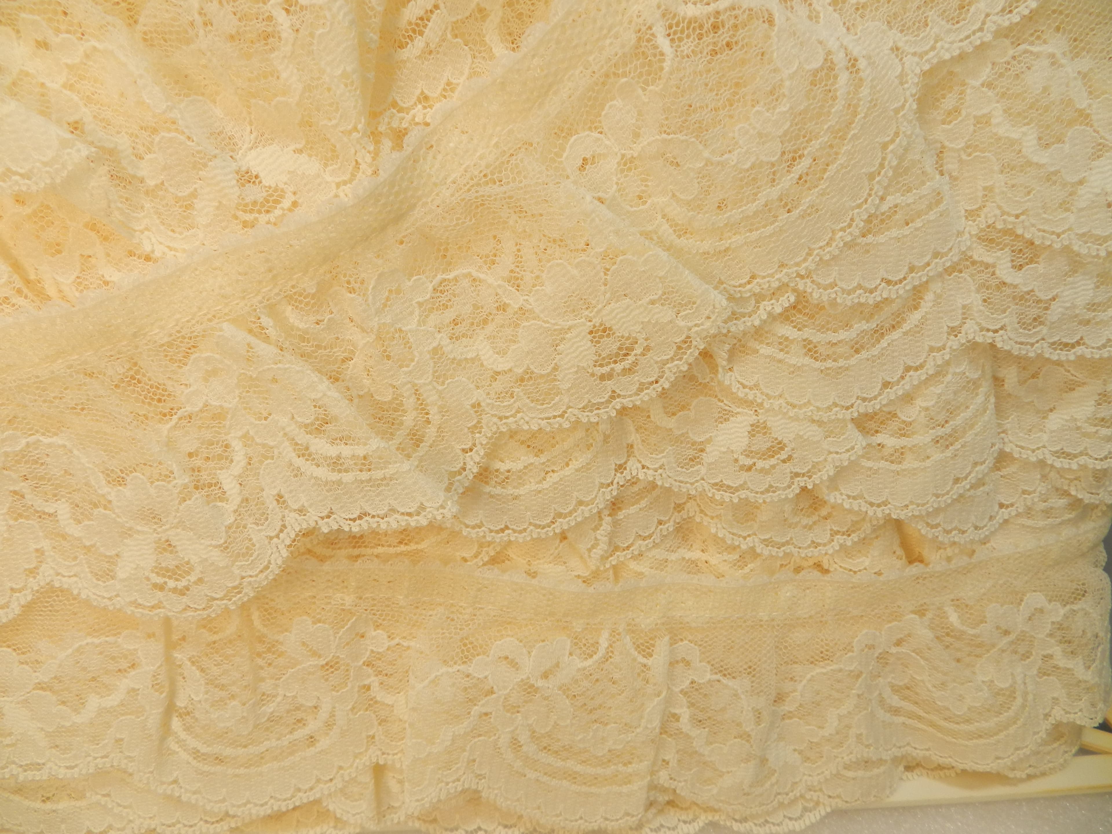 Vintage Wrights Embassy 2" Ivory Lace Trim Nylon 24 Yards (P52J) - Thumbnail 2