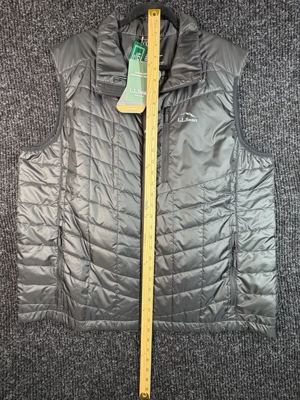 L.L. Bean Primaloft Packaway Vest Men's XL Black Quilted Full Zip 503396 - Thumbnail 6