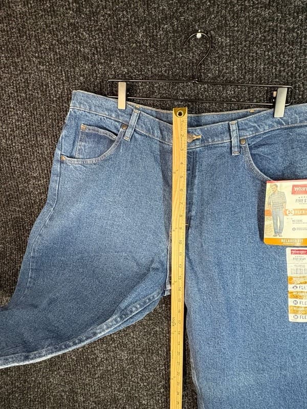 Wrangler Five Star Premium Men's Relaxed Fit Flex Denim Jeans Size 38x30 - Thumbnail 7