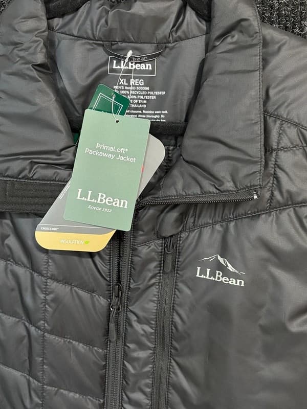 L.L. Bean Primaloft Packaway Vest Men's XL Black Quilted Full Zip 503396 - Thumbnail 2