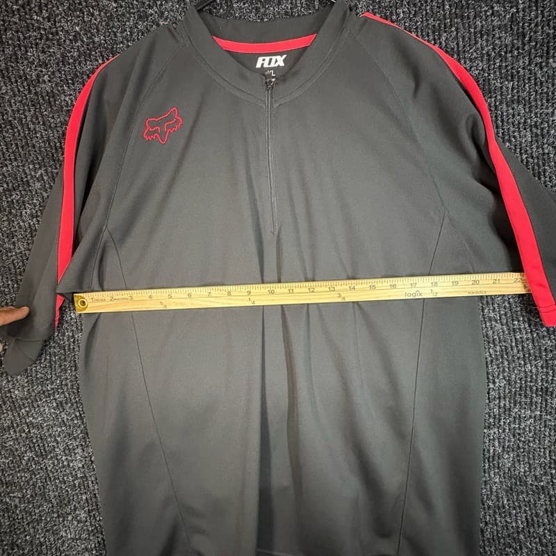 Fox Racing Men's Short Sleeve 1/4 Zip Performance Cycling Jersey Black Red - Thumbnail 4