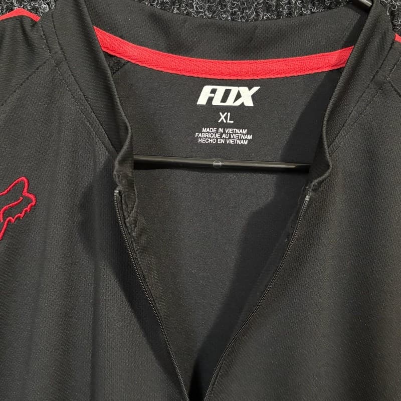 Fox Racing Men's Short Sleeve 1/4 Zip Performance Cycling Jersey Black Red - Thumbnail 3