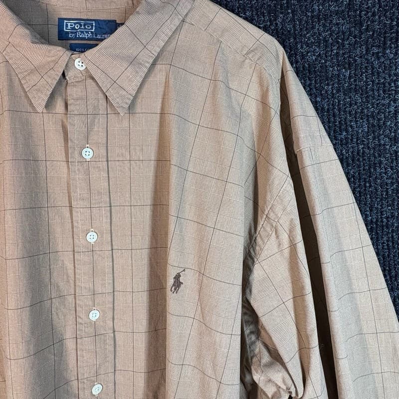 Polo by Ralph Lauren Men's Long Sleeve Button-Down Plaid Shirt Brown 3X - Thumbnail 2