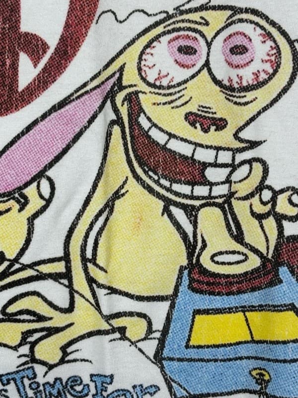 Vintage 1992 REN & STIMPY NICKTOONS DON'T THAT TOUCH DIAL CARTOON TV t-shirt L - Thumbnail 3
