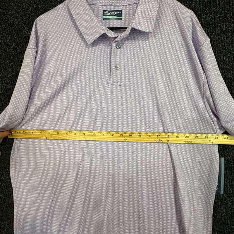 Ben Hogan Performance Short Sleeve Polo Shirt Violet Tulip Print - Thumbnail 10