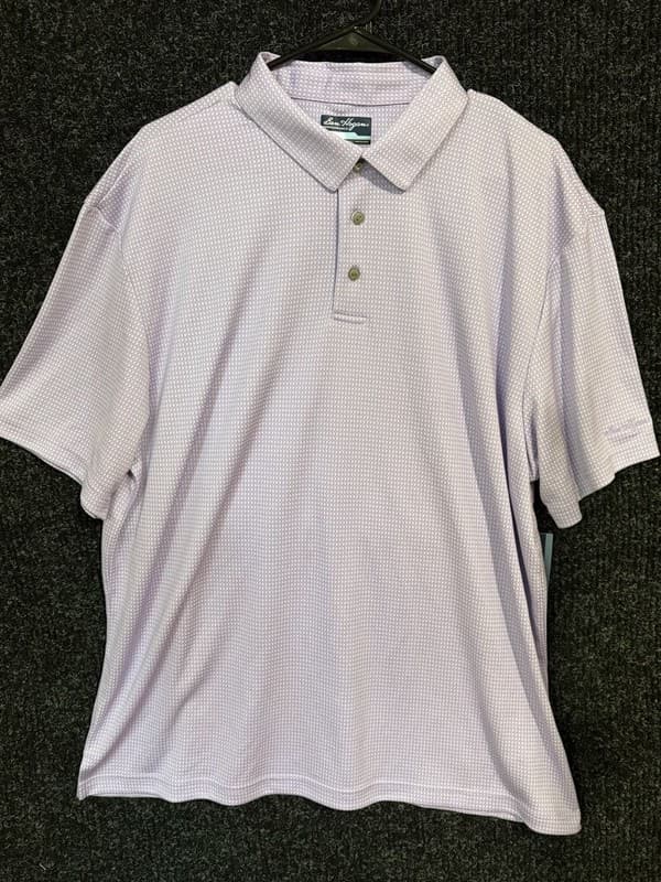Ben Hogan Performance Short Sleeve Polo Shirt Violet Tulip Print - Thumbnail 2
