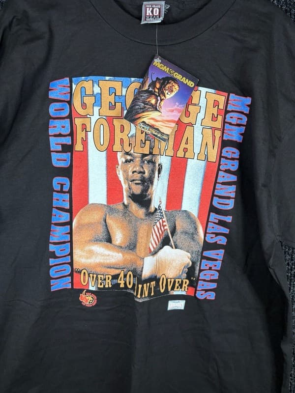 Vintage 1993 George Foreman World Champion MGM Grand K.O. Wear T-Shirt - Thumbnail 2