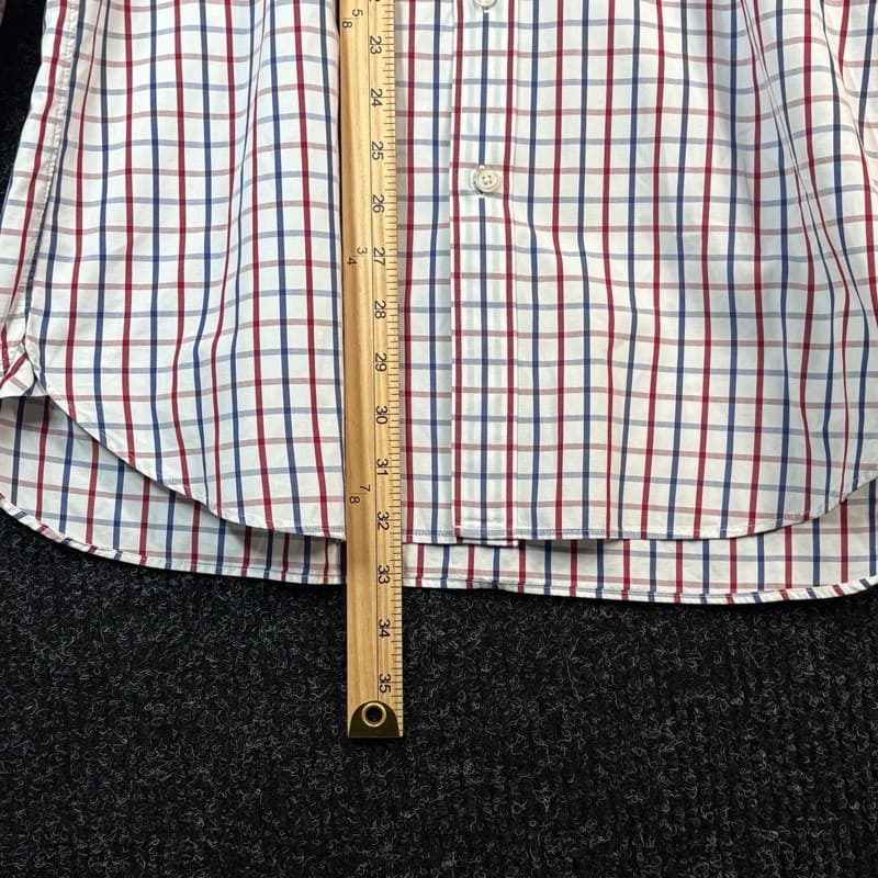 J.Crew Thompson Shirtings Mens Long Sleeve Button Down Shirt Red and Blue Plaid - Thumbnail 4