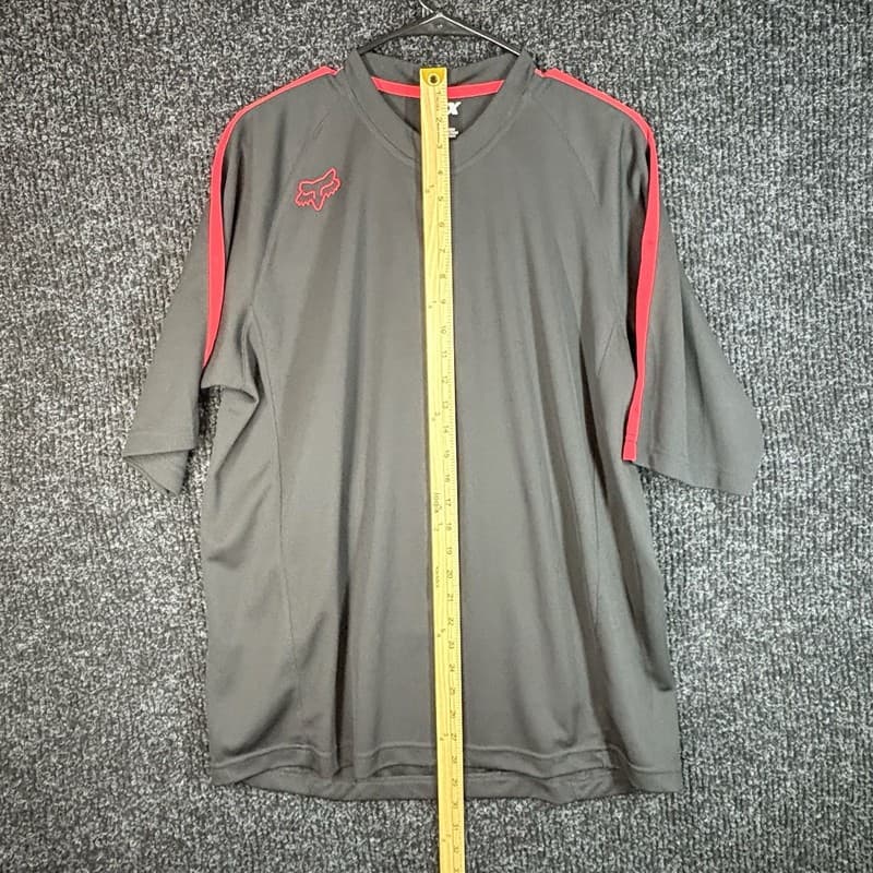 Fox Racing Men's Short Sleeve 1/4 Zip Performance Cycling Jersey Black Red - Thumbnail 5