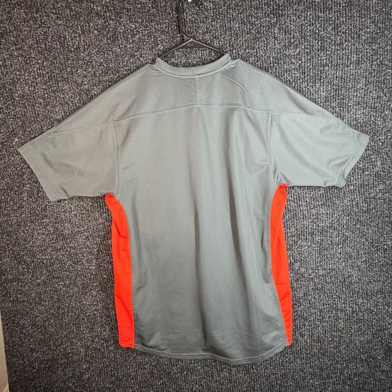Vintage Nike Dri-FIT Athletic T-Shirt Gray with Orange Side Panels - Thumbnail 8