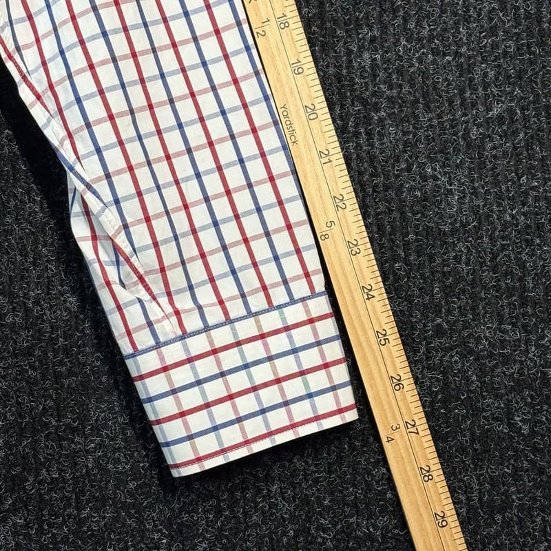 J.Crew Thompson Shirtings Mens Long Sleeve Button Down Shirt Red and Blue Plaid - Thumbnail 6