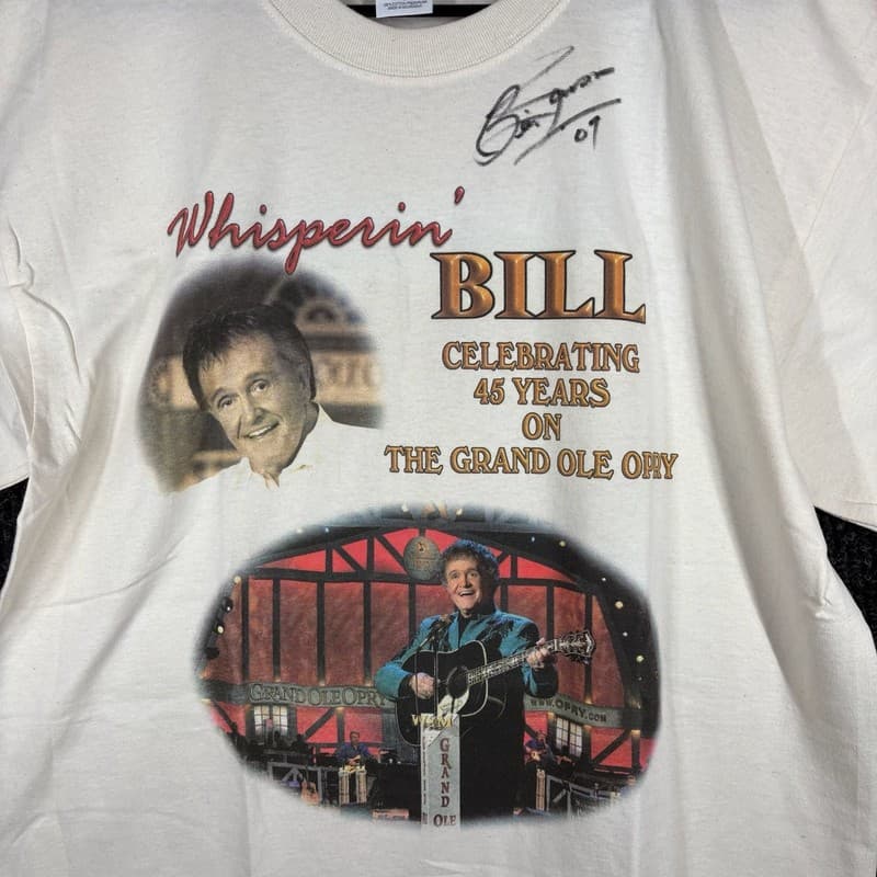 'Whisperin' Bill' Anderson Grand Ole Opry 45th Anniversary Signed Shirt - Thumbnail 2